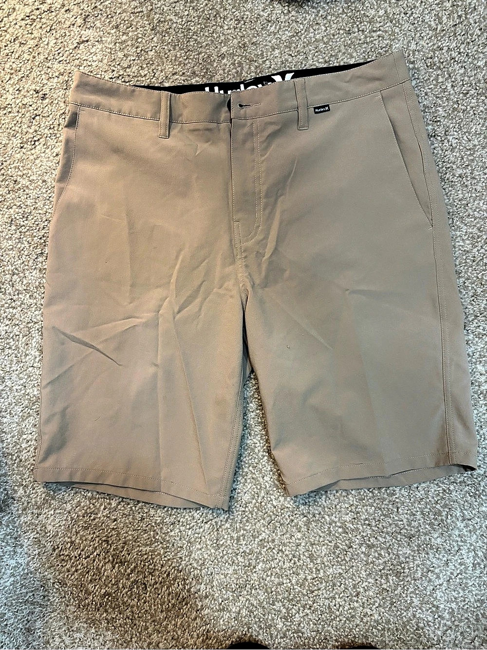 Hurley Phantom Walkshorts Men's Beige Flat Front Shorts Waist 31